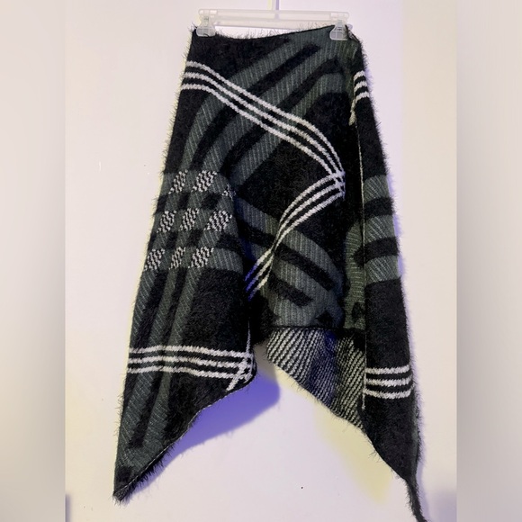 Plaid Acrylic Poncho - Picture 1 of 4